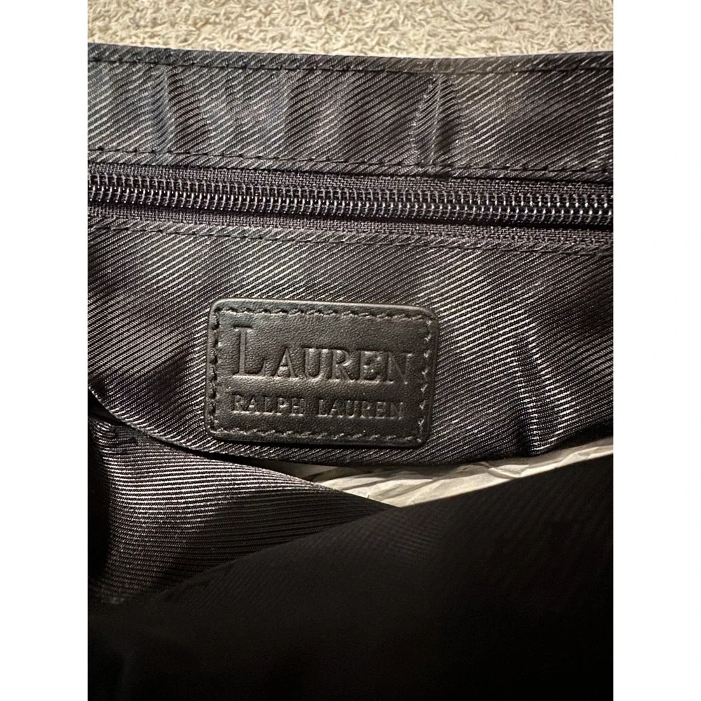 Lauren Ralph Lauren 877FLP Black Leather Messenger Shoulder Bag  Early 2000s NEW